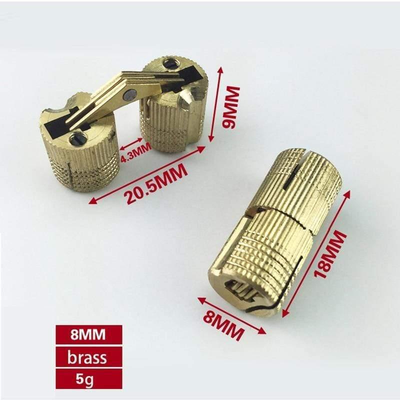 4PCS 8mm-16mm Kupferfass Schrauben Zylindrische Verdeckte Unsichtbare Messing Türschaniere Für Möbelbeschläge