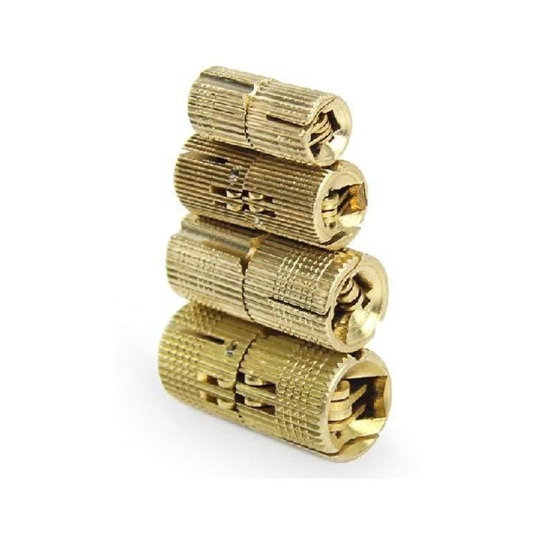 4PCS 8mm-16mm Kupferfass Schrauben Zylindrische Verdeckte Unsichtbare Messing Türschaniere Für Möbelbeschläge