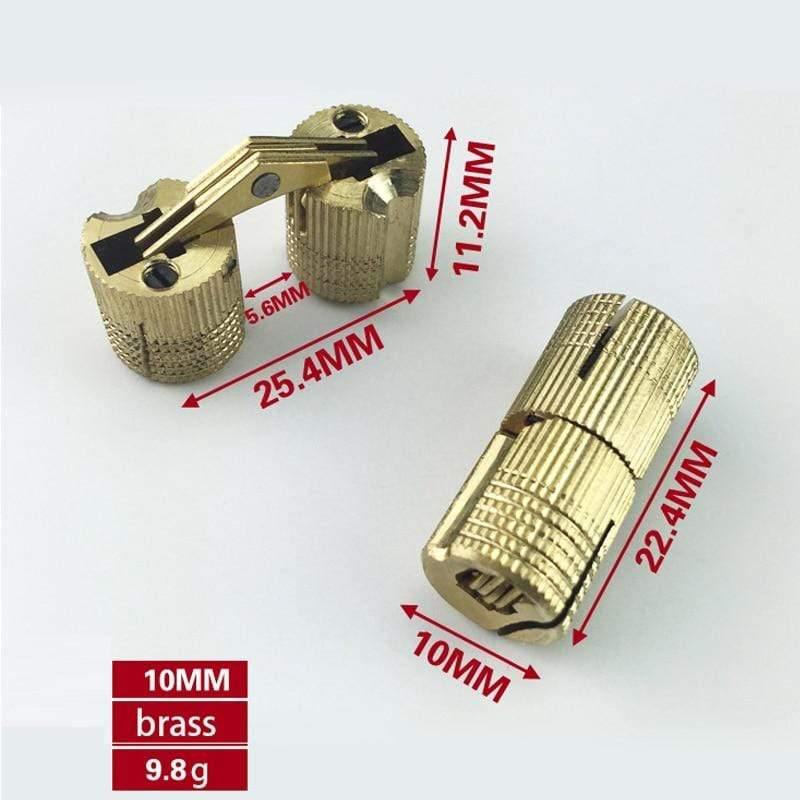 4PCS 8mm-16mm Kupferfass Schrauben Zylindrische Verdeckte Unsichtbare Messing Türschaniere Für Möbelbeschläge