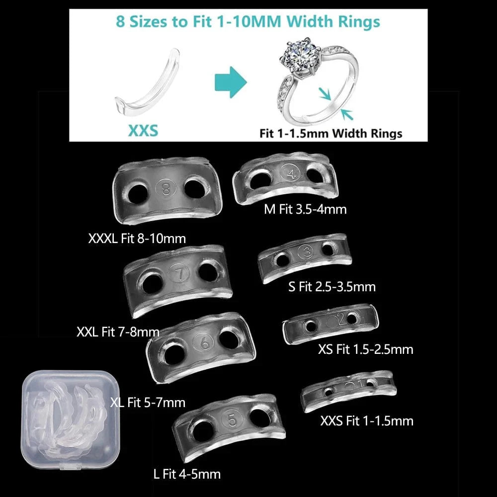 4Stk/Packung Transparente Spiralfeder-Ringwerkzeuge Federcoiling-Ring Größenanpasser Schutzverstärker Reduzierer Resize-Werkzeug für Schmuck
