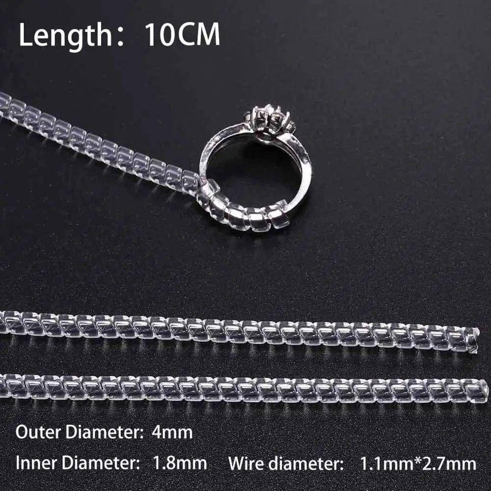 4Stk/Packung Transparente Spiralfeder-Ringwerkzeuge Federcoiling-Ring Größenanpasser Schutzverstärker Reduzierer Resize-Werkzeug für Schmuck