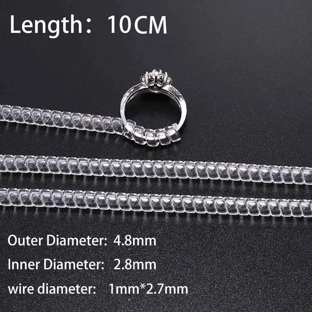 4Stk/Packung Transparente Spiralfeder-Ringwerkzeuge Federcoiling-Ring Größenanpasser Schutzverstärker Reduzierer Resize-Werkzeug für Schmuck