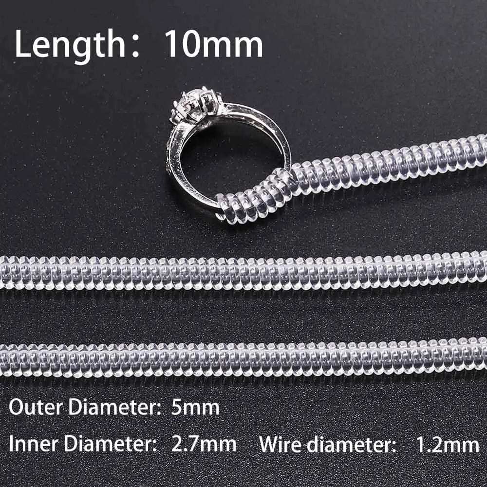 4Stk/Packung Transparente Spiralfeder-Ringwerkzeuge Federcoiling-Ring Größenanpasser Schutzverstärker Reduzierer Resize-Werkzeug für Schmuck