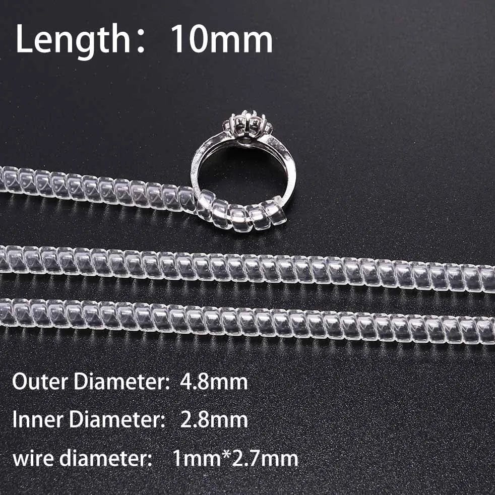4Stk/Packung Transparente Spiralfeder-Ringwerkzeuge Federcoiling-Ring Größenanpasser Schutzverstärker Reduzierer Resize-Werkzeug für Schmuck