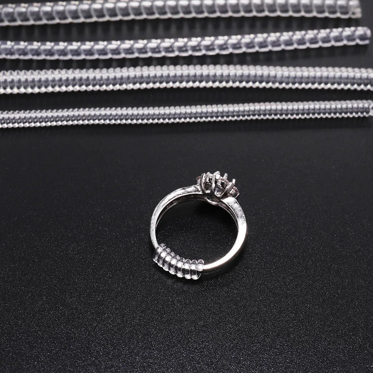 4Stk/Packung Transparente Spiralfeder-Ringwerkzeuge Federcoiling-Ring Größenanpasser Schutzverstärker Reduzierer Resize-Werkzeug für Schmuck