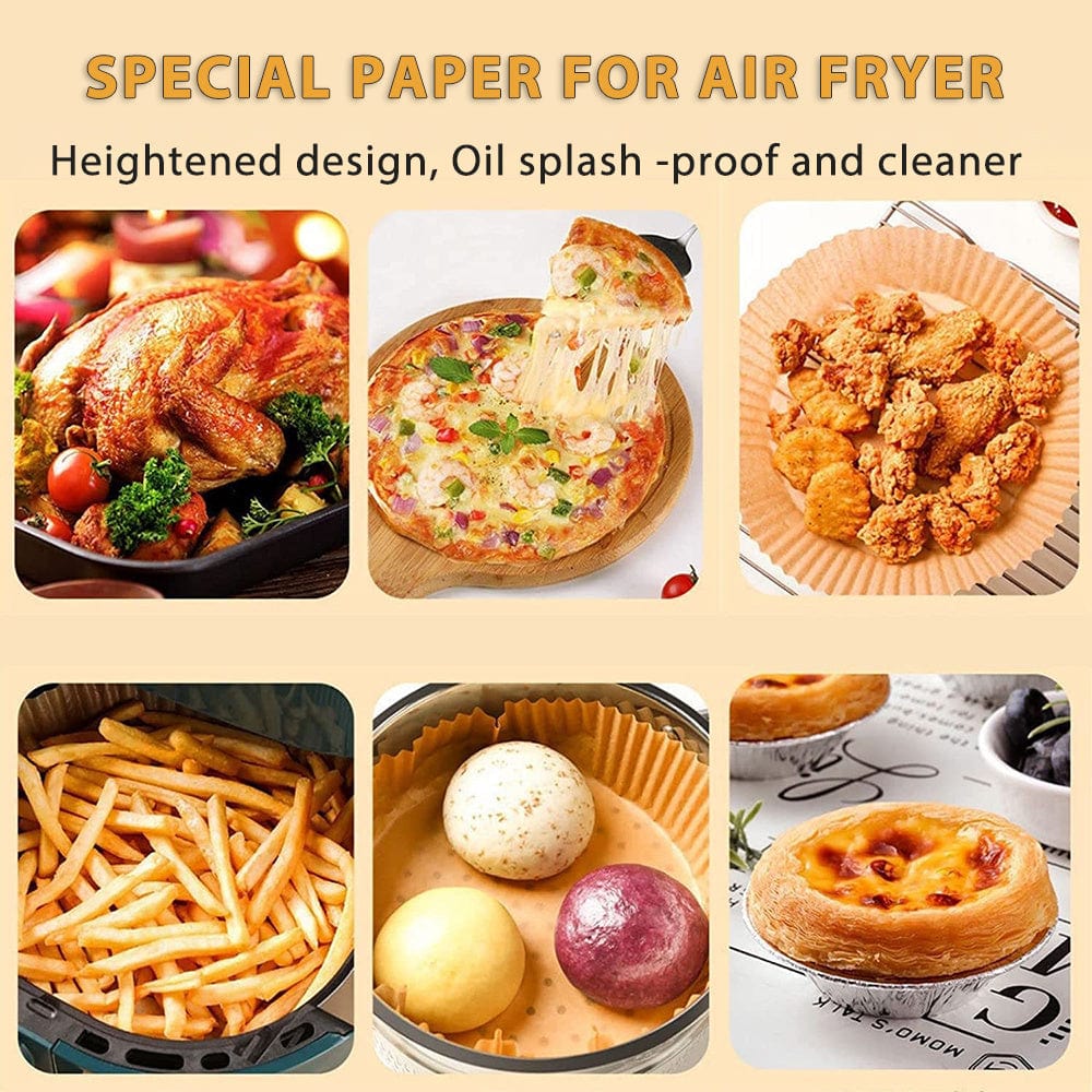 50/100Stk, Airfryer Einwegpapier Liner, Airfryer Einweg Liner, Antihaft Airfryer Backpapiere, Runde Airfryer Papier Liner, Antihaft Backpapier für Backen Rösten Mikrowelle, Küchenzubehör, Werkzeuge