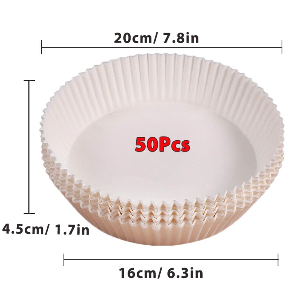 50/100Stk, Airfryer Einwegpapier Liner, Airfryer Einweg Liner, Antihaft Airfryer Backpapiere, Runde Airfryer Papier Liner, Antihaft Backpapier für Backen Rösten Mikrowelle, Küchenzubehör, Werkzeuge