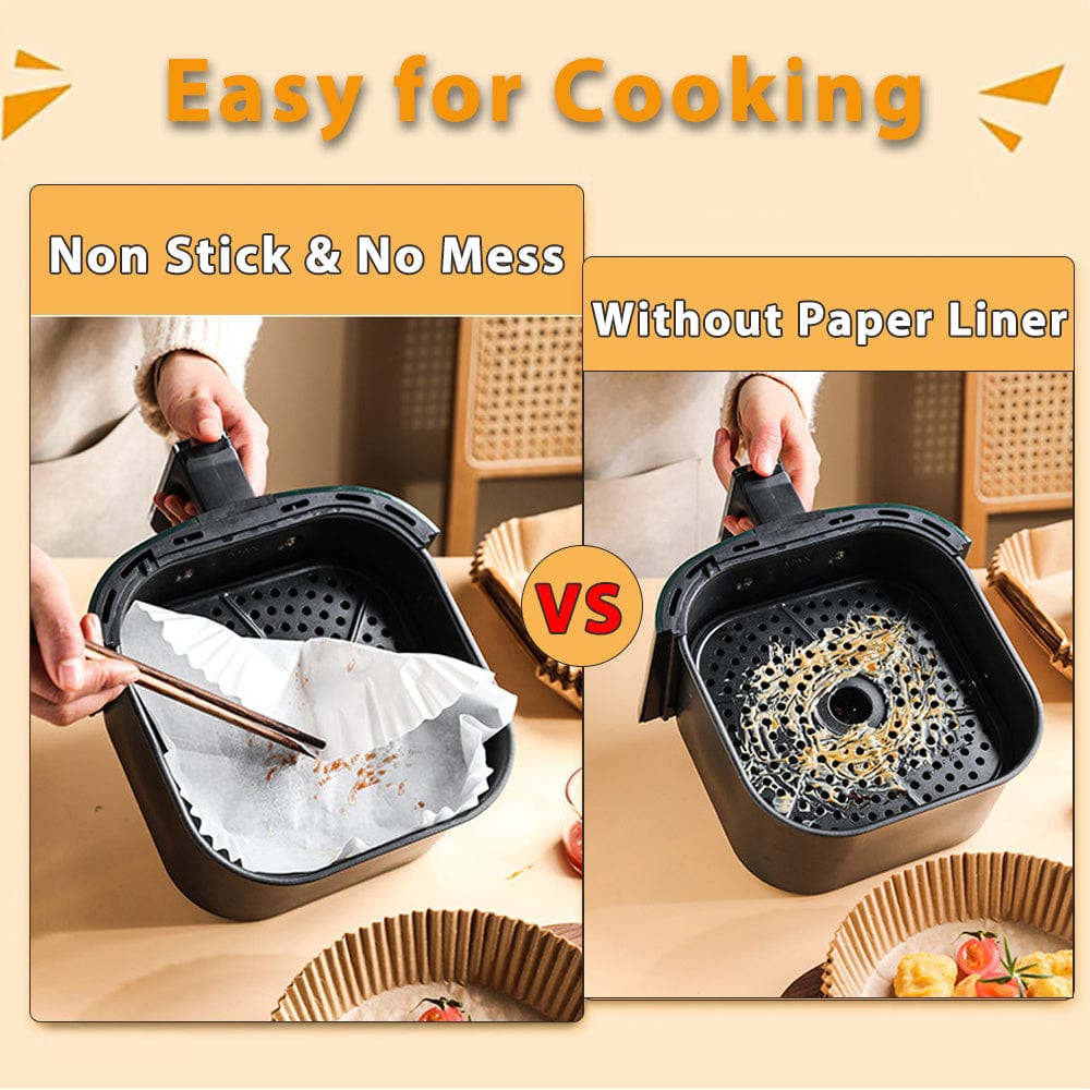 50/100Stk, Airfryer Einwegpapier Liner, Airfryer Einweg Liner, Antihaft Airfryer Backpapiere, Runde Airfryer Papier Liner, Antihaft Backpapier für Backen Rösten Mikrowelle, Küchenzubehör, Werkzeuge