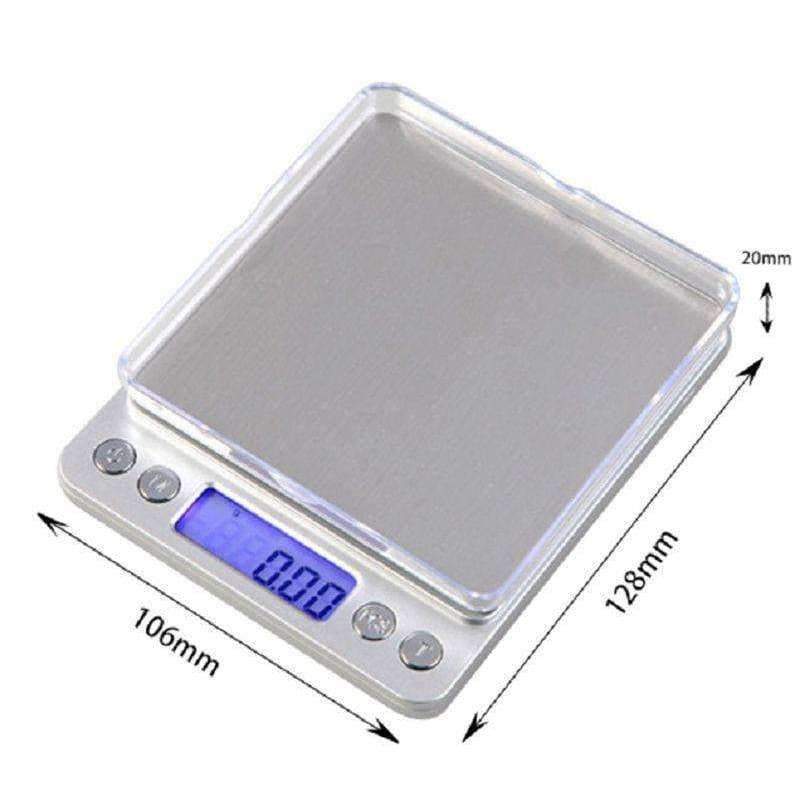 500g x 0,01g Tragbare Mini Elektronische Küchenwaage Taschenetui Postküche Schmuck Gewicht Balanca Digitale Waage Mit 2 Tabletts