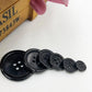 50 pieces 11/15/18/20/25/30mm black overcoat plastic button 4 holes crafting sewing PT251