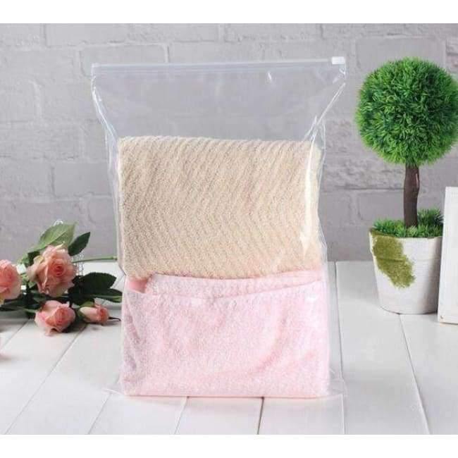 50 Stück große transparente Kleidung Plastiktüten 12C wiederverwendbare Reißverschluss-Verschluss klare Kleidungskurier Tasche 50x60cm Bekleidungsbedarf