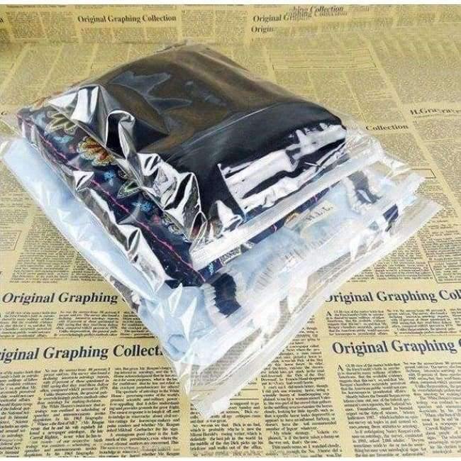 50 Stück große transparente Kleidung Plastiktüten 12C wiederverwendbare Reißverschluss-Verschluss klare Kleidungskurier Tasche 50x60cm Bekleidungsbedarf