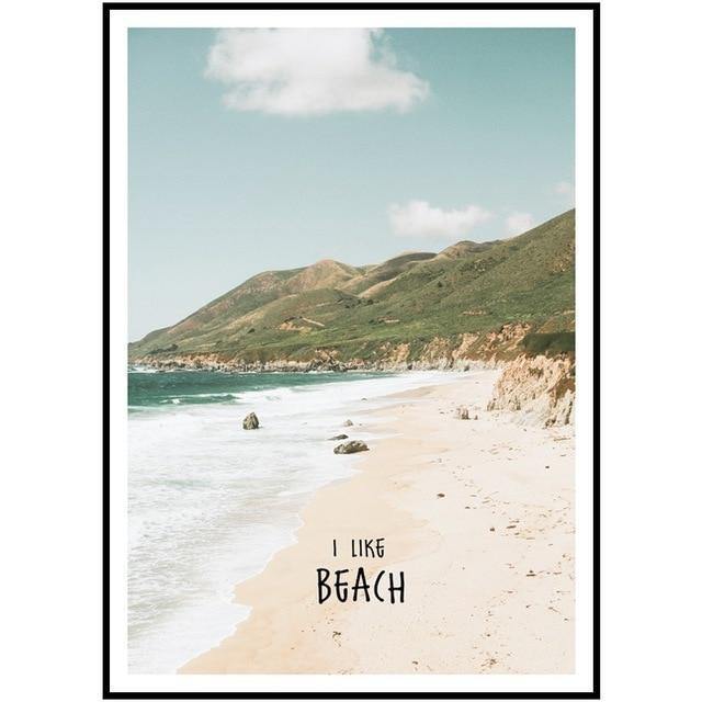 Einfaches Malen nach Zahlen Landschaftsbild Strandurlaub Poster Druck Leinwandbild Bild Heim Wandkunst Dekoration