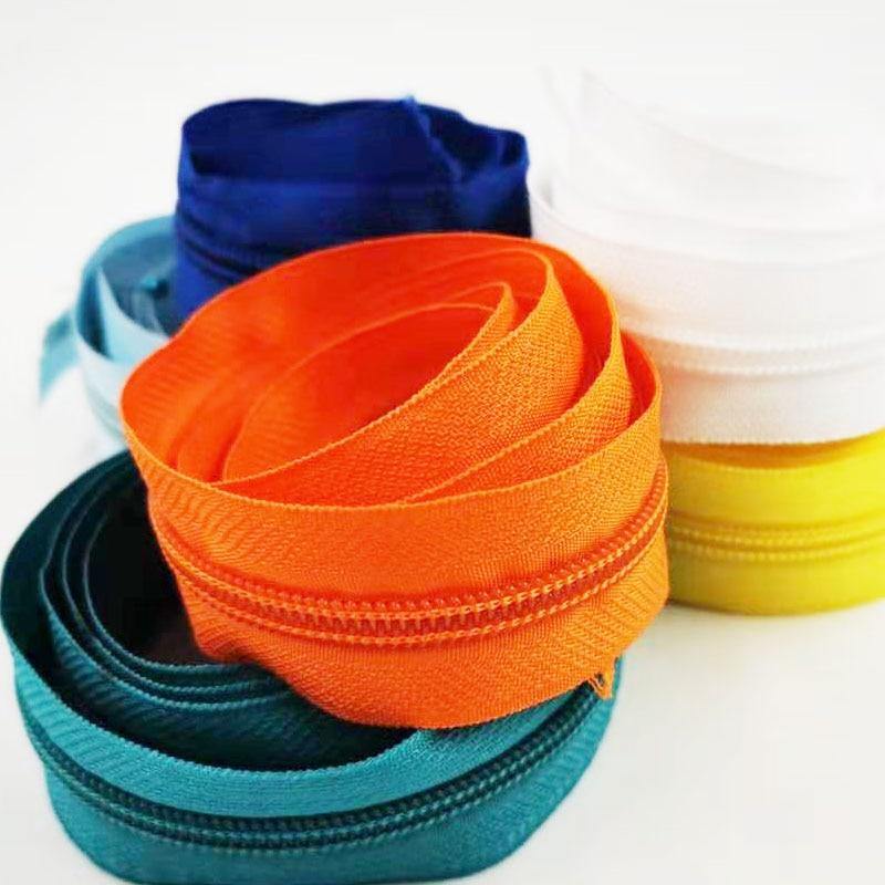 5Meter 5# Nylon spiral zippers for DIY sewing projects bags shoes clothing accessories available in 24 colors