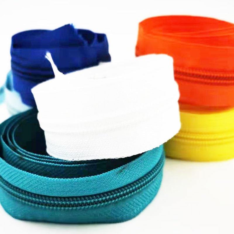 5Meter 5# Nylon spiral zippers for DIY sewing projects bags shoes clothing accessories available in 24 colors