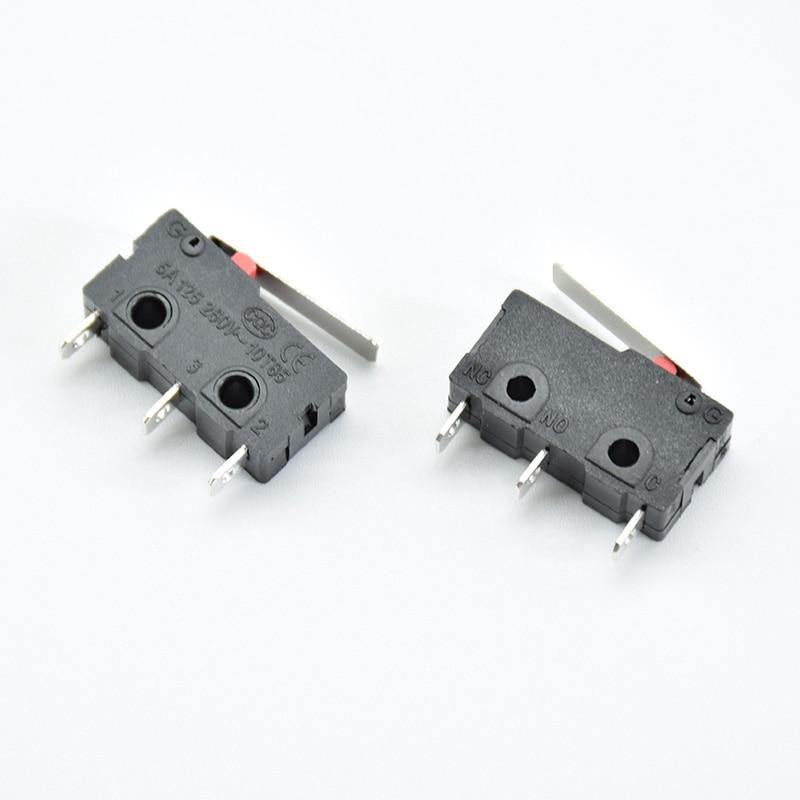 5 Stück Mini Mikro Grenzschalter NO NC 3 Pins PCB Anschlüsse SPDT 5A 125V 250V Rollhebel Schnappschalter Push-Mikroschalter
