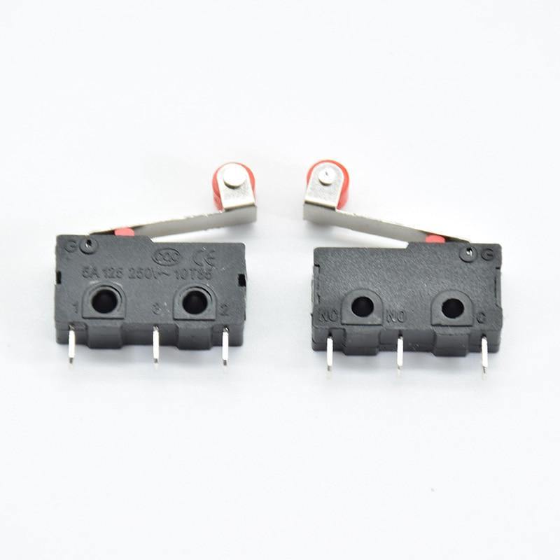 5 Stück Mini Mikro Grenzschalter NO NC 3 Pins PCB Anschlüsse SPDT 5A 125V 250V Rollhebel Schnappschalter Push-Mikroschalter