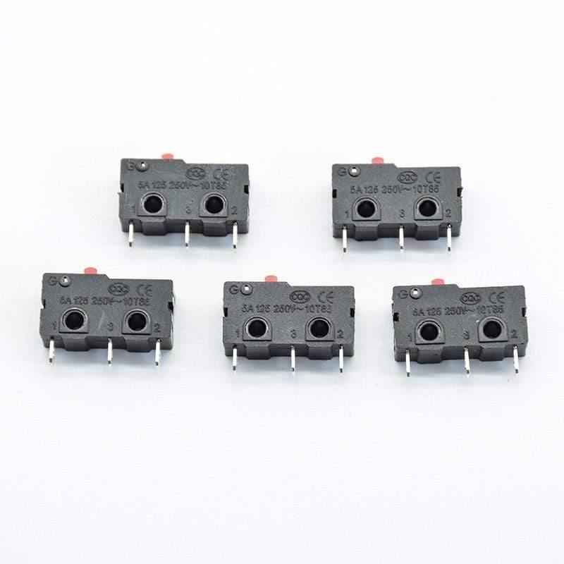 5 Stück Mini Mikro Grenzschalter NO NC 3 Pins PCB Anschlüsse SPDT 5A 125V 250V Rollhebel Schnappschalter Push-Mikroschalter