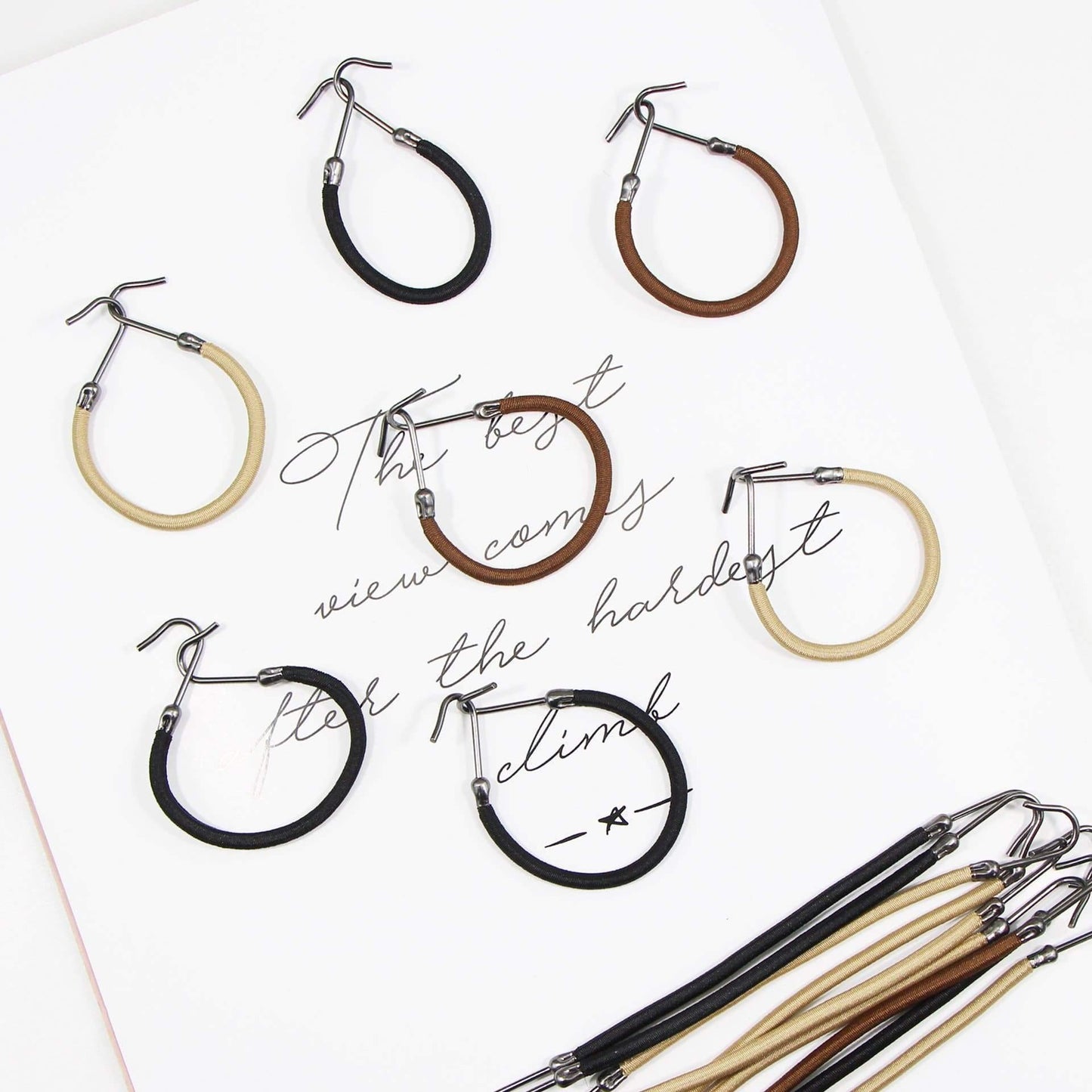 5 pieces ponytail elastic bands with hooks for women girls hair ties hair accessories styling tools holders bungee bands