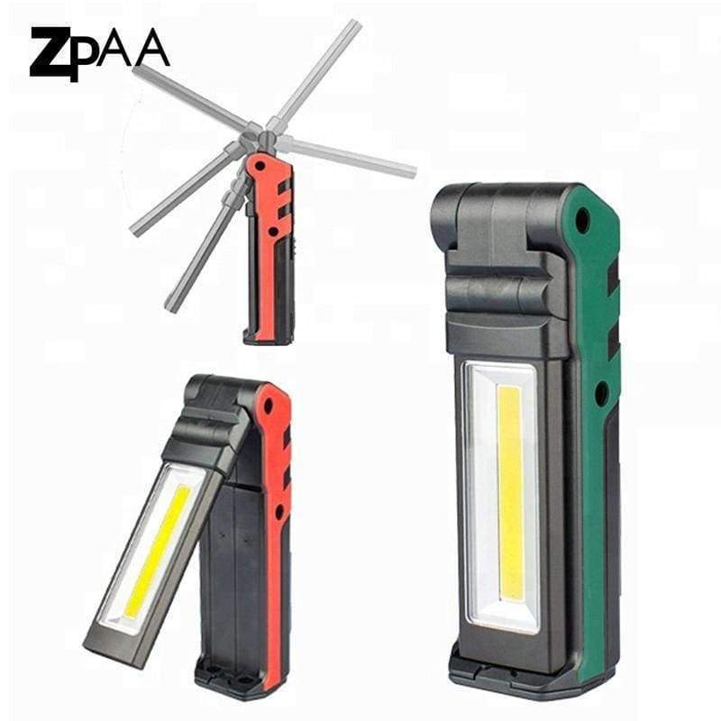 Tragbare LED-Arbeitslampe 400 Lumen COB Taschenlampe, Magnetbasis & Aufhängehaken, USB wiederaufladbar für Auto-Reparaturen, Notfälle