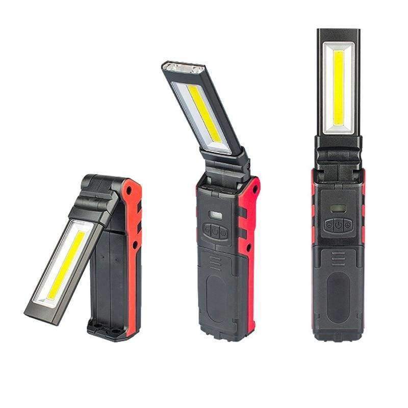 Tragbare LED-Arbeitslampe 400 Lumen COB Taschenlampe, Magnetbasis & Aufhängehaken, USB wiederaufladbar für Auto-Reparaturen, Notfälle