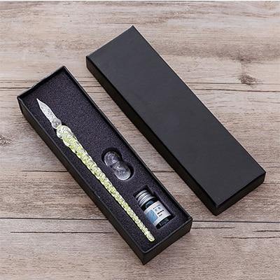Glas Dip Pen Unterschriftenstift Füllfederhalter Büro Geschäft Schule Schreibwaren Geschenkset Stift + Tinte Set