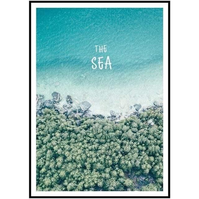 Einfaches Malen nach Zahlen Landschaftsbild Strandurlaub Poster Druck Leinwandbild Bild Heim Wandkunst Dekoration