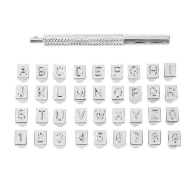 36Pcs Alphabet Letter Leather Stamp Set 3mm/6mm Steel Stamping Tools Metal Leather Punch Tools for DIY Leather Craft Tools