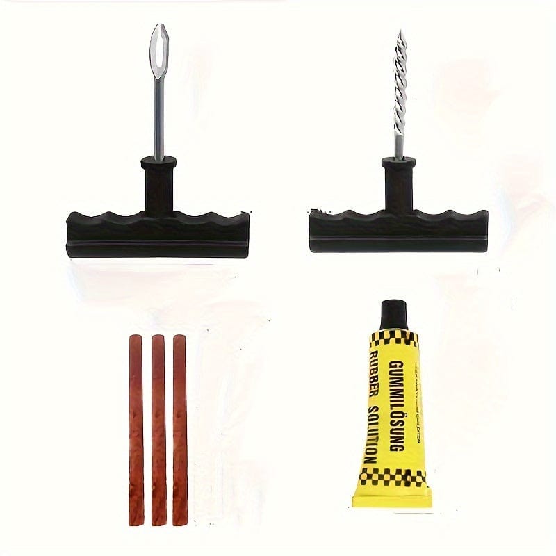 5pcs/6pcs Auto Reifen Reparatur Werkzeug Set Kleber Gummi Streifen Werkzeuge Für Motorrad Fahrrad Schlauchlose Reifen Durchstich Schnelle Reparaturset, Outdoor Fahrzeug Erste Hilfe