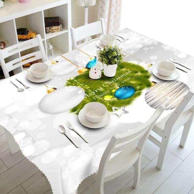 Weihnachtstischdecke Polyester Staubdichte Tischdecke X-mas Dankeschön Abendessen 3D Tischdecke Heim Party Dekor OEM Stoff