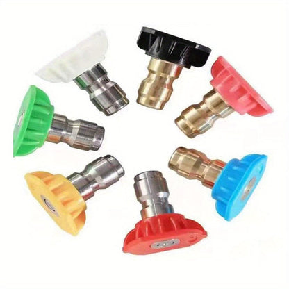 1pc/7/8/9pcs, Druck Rotations-Turbodüse 4,0 Gpm Schnellanschluss mit 4500 Psi schwenkbarem Anschluss und 7-teiligem Sprühdüsen-Kit in mehreren Winkeln (0, 15, 25, 40, 65 Grad, Rinse1, Soap2)