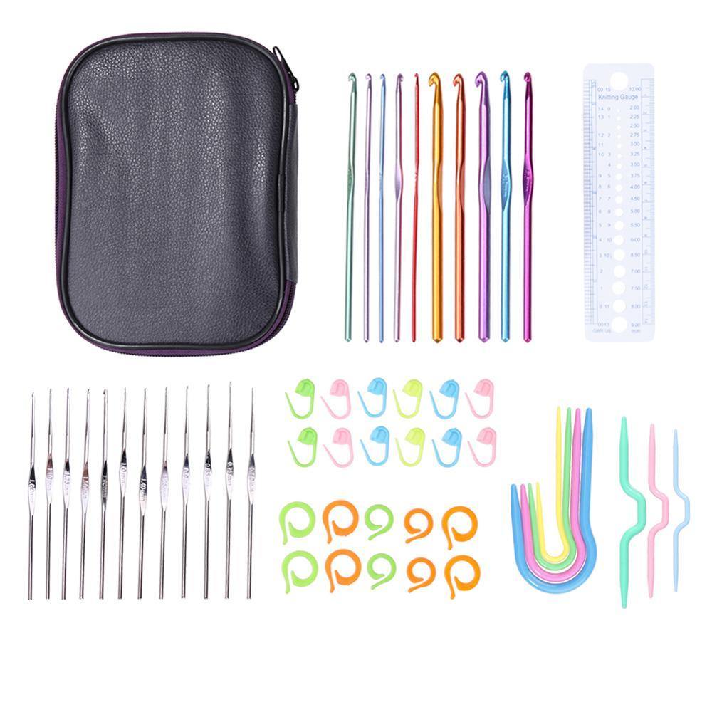 22-teiliges Premium-Häkelnadel-Set Garn-Häkelnadeln Stiche Weben Strickhandwerks-Set DIY Nadelkunst Scheren Stich
