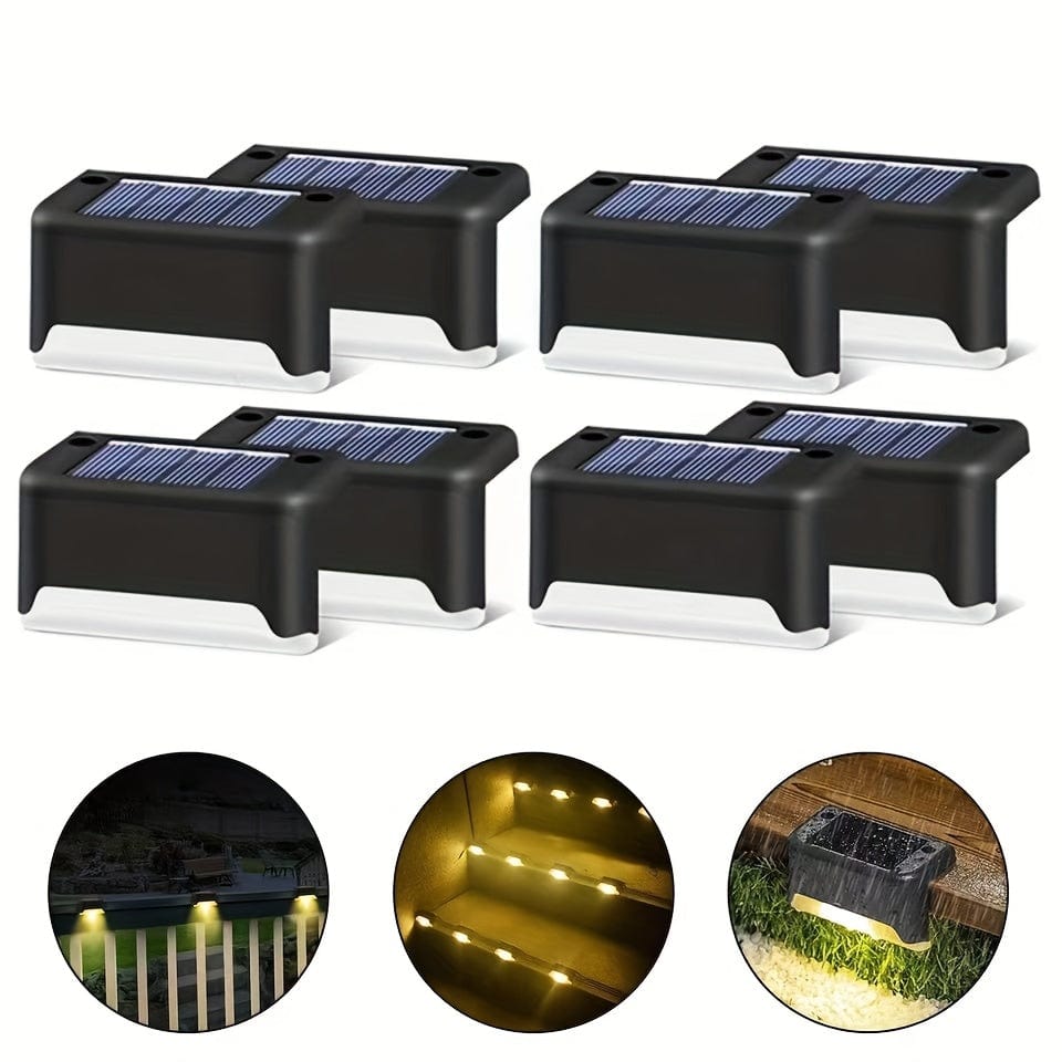 8/12 Packs Solarbodenlichter Außen, LED-Stufenlichter, wasserdichte Solarlichter, Balkonbeleuchtung Dekoration, Patioschritte Zaun, Außenwandleuchten Patio Garten Grundstück Villa Einfahrt Weg