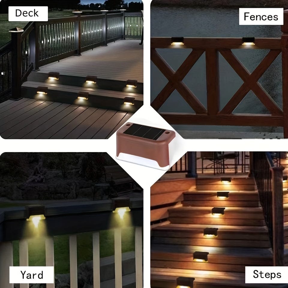 8/12 Packs Solarbodenlichter Außen, LED-Stufenlichter, wasserdichte Solarlichter, Balkonbeleuchtung Dekoration, Patioschritte Zaun, Außenwandleuchten Patio Garten Grundstück Villa Einfahrt Weg