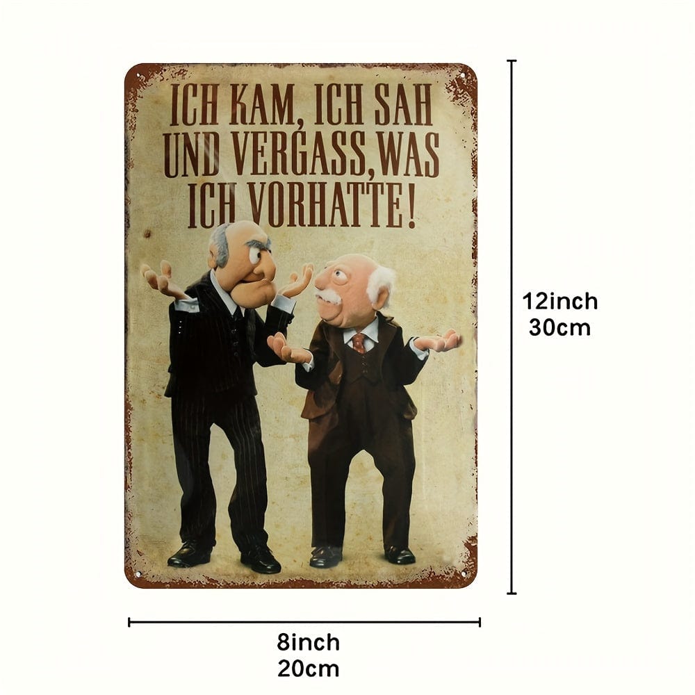 1pc Aluminium Metallschild, Ich Kam, Sah Und Vergass Was Ich Vorhatte Spruch Blechschild, Für Zuhause Man Cave Wohnzimmer Café Club Pub [Deutsche Sprache] 8*12Zoll (20*30cm)