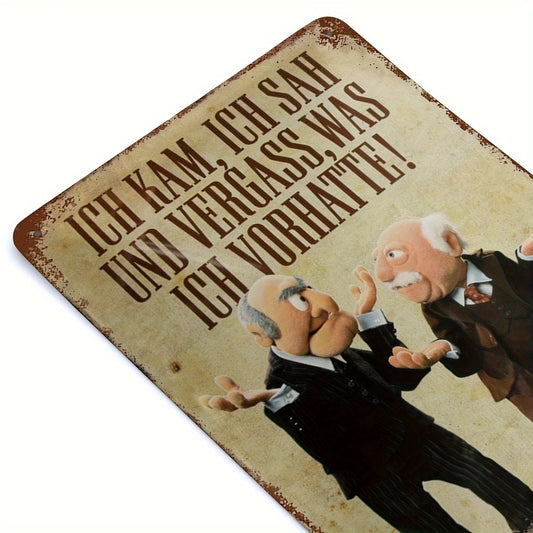 1pc Aluminium Metallschild, Ich Kam, Sah Und Vergass Was Ich Vorhatte Spruch Blechschild, Für Zuhause Man Cave Wohnzimmer Café Club Pub [Deutsche Sprache] 8*12Zoll (20*30cm)