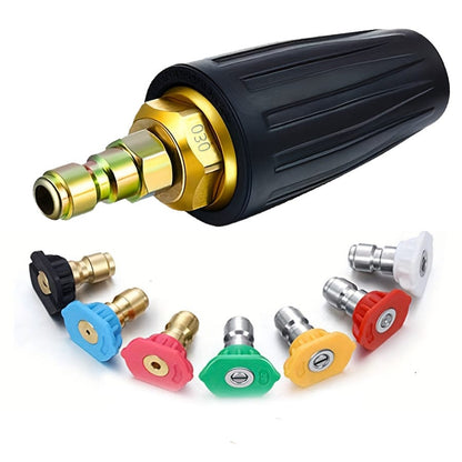 1pc/7/8/9pcs, Druck Rotations-Turbodüse 4,0 Gpm Schnellanschluss mit 4500 Psi schwenkbarem Anschluss und 7-teiligem Sprühdüsen-Kit in mehreren Winkeln (0, 15, 25, 40, 65 Grad, Rinse1, Soap2)