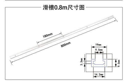 300-1220mm T-rail T-slot miter slot jigs T screw device slot 19x9.5mm for table saw router table woodworking tool