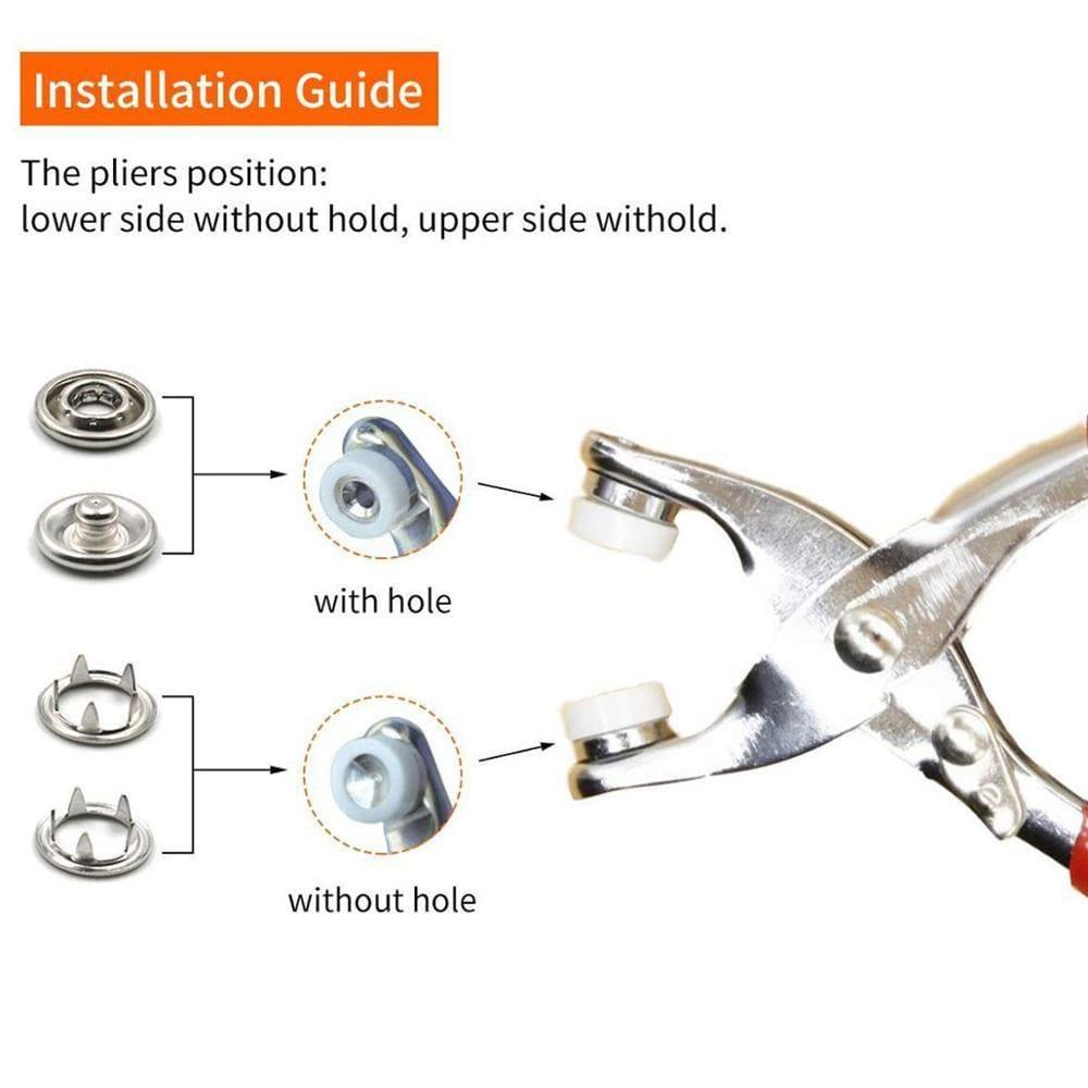 9.5mm 100/150/200 Sets 10 Colors Metal Sewing Buttons Snap Ring Press Buttons Snap Fasteners + Clip Pliers, Fasteners for Clothing