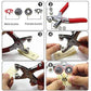9.5mm 100/150/200 Sets 10 Colors Metal Sewing Buttons Snap Ring Press Buttons Snap Fasteners + Clip Pliers, Fasteners for Clothing