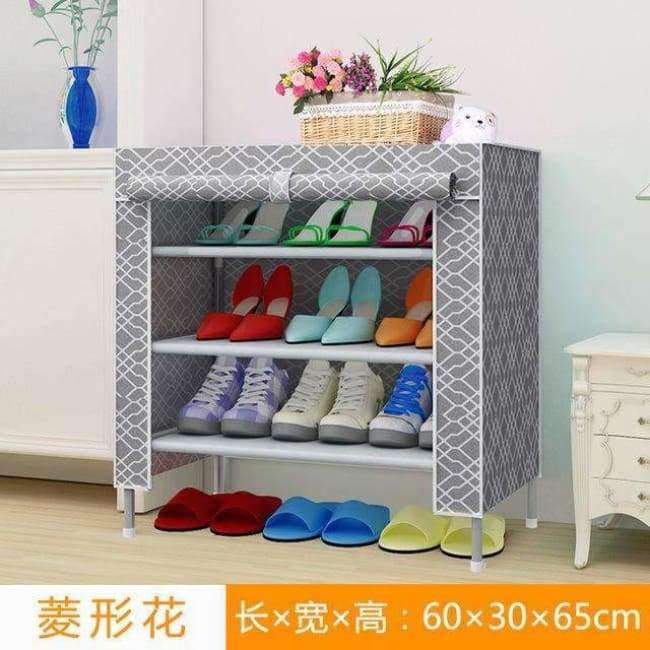 3-Tier Schuhregal Vliesstoffe Einfach zu installieren Schuhschrank Regal Aufbewahrungsorganisator Stand Halter Platzsparendes Möbel für Zuhause