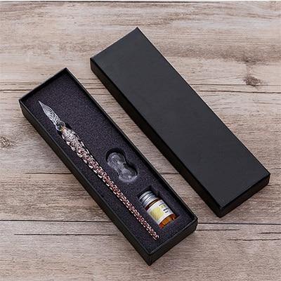 Glas Dip Pen Unterschriftenstift Füllfederhalter Büro Geschäft Schule Schreibwaren Geschenkset Stift + Tinte Set