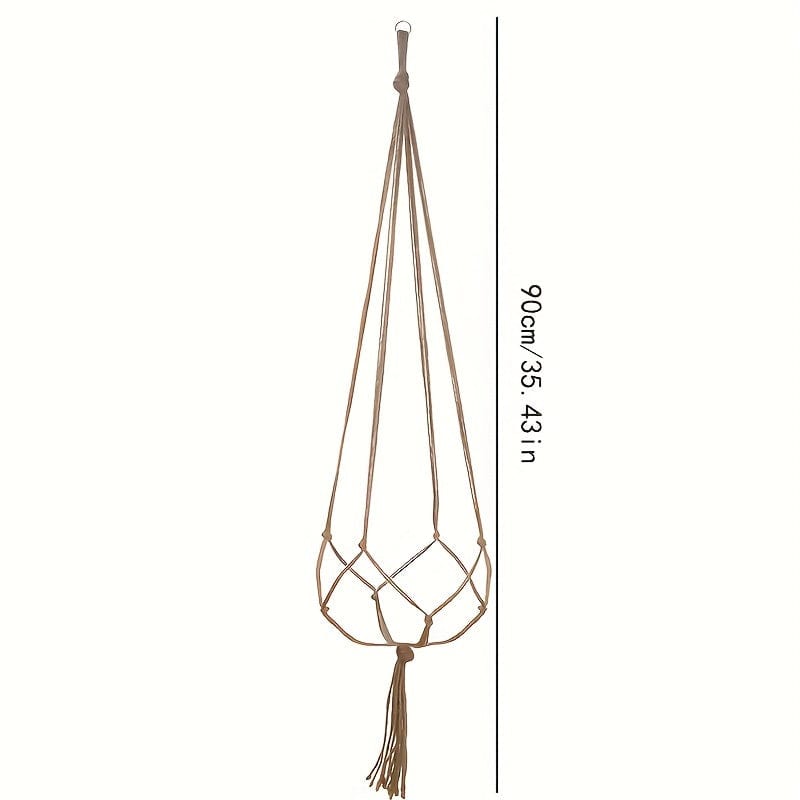 3 Stück/Set, Garten Woven Hängender Rahmen Blumentopf Netz Tasche Hanfseil Einfache Innen- und Außenhängende Korbdekoration