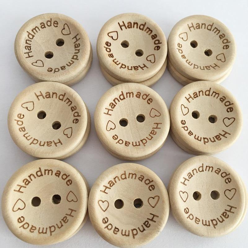 100 pieces/pack wooden buttons clothing decoration wedding decor handmade letter love DIY crafting scrapbooking for sewing accessories