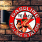 1 Stück Retro Runde Metall Aluminium Zeichen, Tankstelle Zeichen, Wand Kunst Dekor, Eisen Malerei, Vintage Logo Garage Wand Dekor, Cafe Bar Wohnzimmer Wand Dekor Plakette