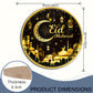 1 Stück Rund Holz Hängeschild, Ramadan Holz Hängeplakette, Eingangs Tür Veranda Wohnzimmer Schlafzimmer Heim Dekoration, Rustikale Wand Kunst Deko, Innen und Außen Frühling Dekor, Eid al-Adha Dekoration