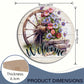 1pc Frühlings Willkommensschild, Vintage Girlande Holz Hängeschild, Holz Hängeplakette, Eingangstür Veranda Wohnzimmer Schlafzimmer Wohnkultur, Rustikaler runder Wandschmuck
