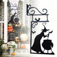 1 Stück, Hexen Kessel Silhouette Metall Anhänger, Leaky Cauldron Metall Zeichen Wand Silhouette Wandbild, Hexen Statue Türrahmen Dekoration, Hängende Wand Kunst Heimdekoration Für Gartenparty Dekor Perfekte Halloween Geister Türrahmen Dekor