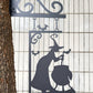 1 Stück, Hexen Kessel Silhouette Metall Anhänger, Leaky Cauldron Metall Zeichen Wand Silhouette Wandbild, Hexen Statue Türrahmen Dekoration, Hängende Wand Kunst Heimdekoration Für Gartenparty Dekor Perfekte Halloween Geister Türrahmen Dekor