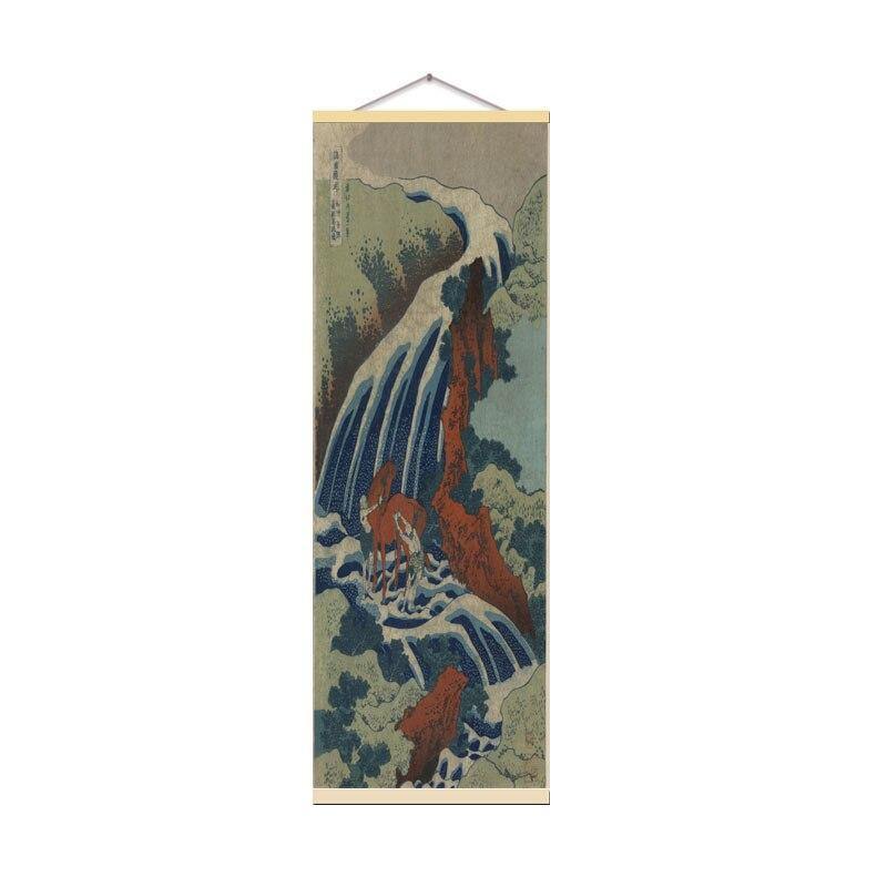 Japanisches Ukiyoe-Poster für HD-Leinwand-Wandbilder zur Dekoration des Wohnzimmers Wandkunst mit Massivholz Hängescroll